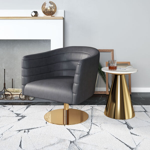 Justin Gray and Gold Accent Chair, image 2