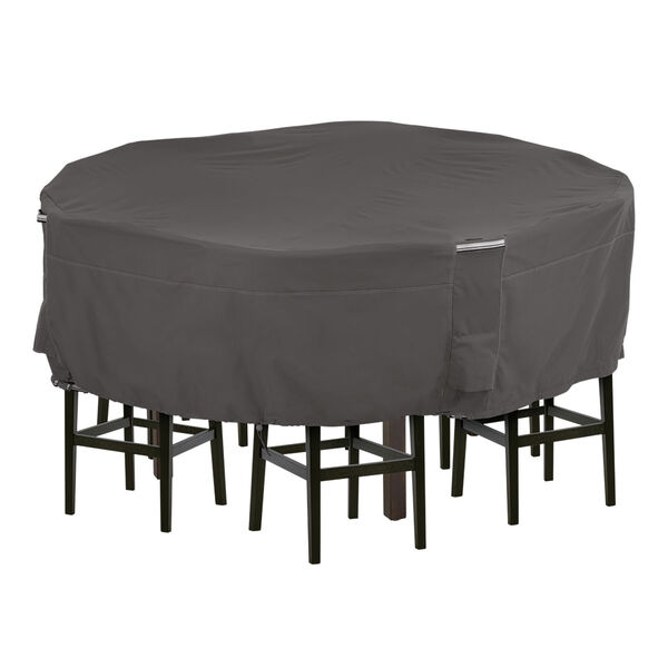 Maple Dark Taupe Round Patio Table and Chair Set Cover, image 1