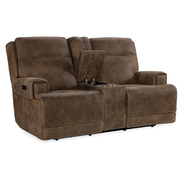 MS Brown Wheeler Power Console Loveseat with Headrest, image 2