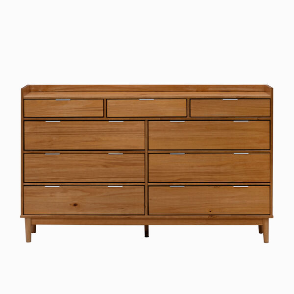 Caramel Solid Wood Nine-Drawer Dresser, image 2