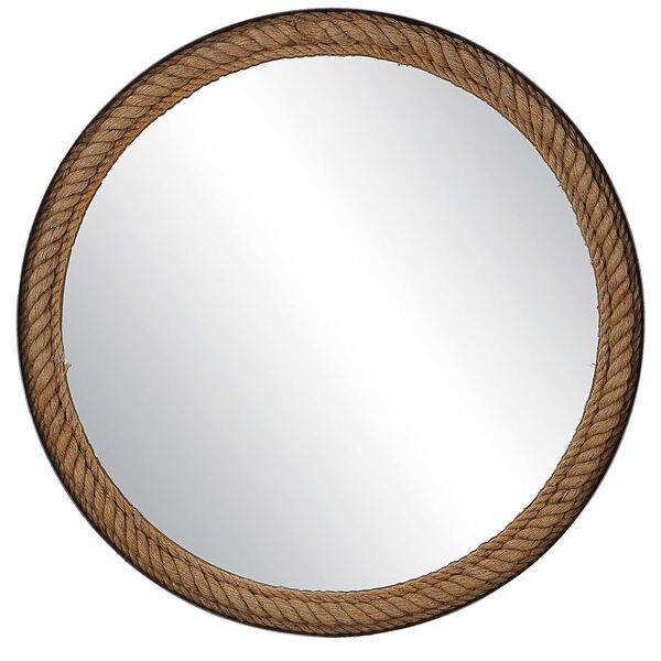 Bolton Natural and Black Round Rope Wall Mirror, image 2
