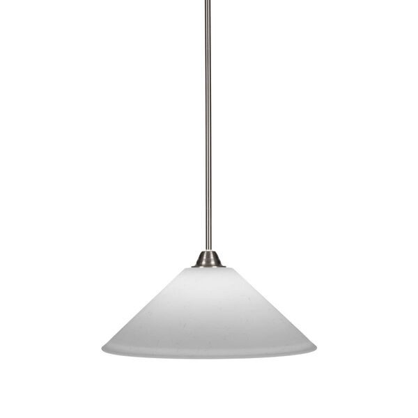 Paramount Brushed Nickel One-Light 16-Inch Pendant with White Muslin Glass, image 1