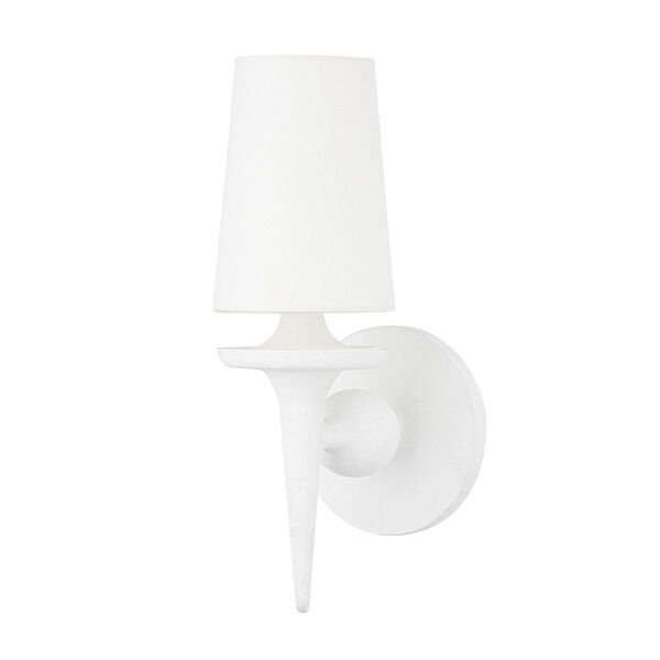 Torch White Plaster One-Light Wall Sconce, image 1