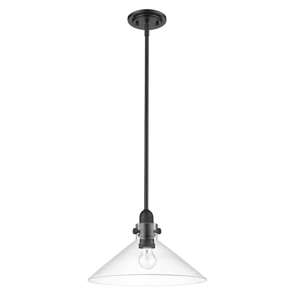 Dwyer Matte Black One-Light Pendant with Clear Glass, image 3