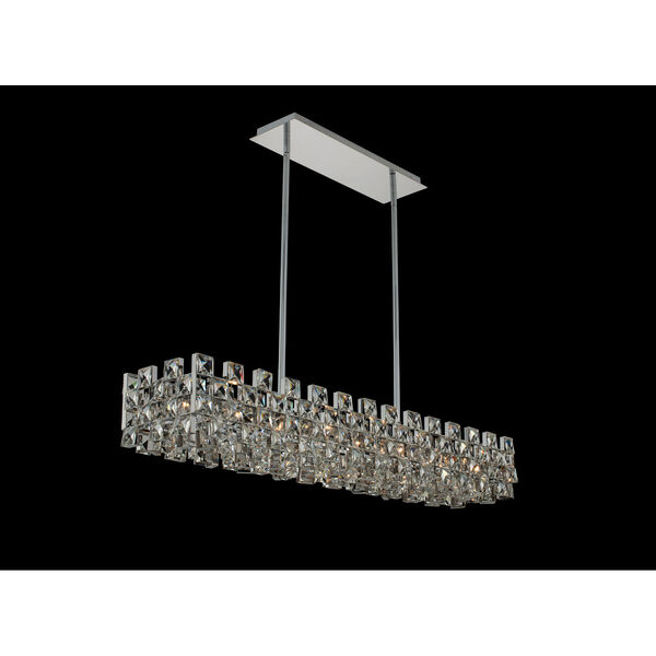 Piazze Polished Chrome Eight-Light Island Chandelier with Firenze Crystal, image 2