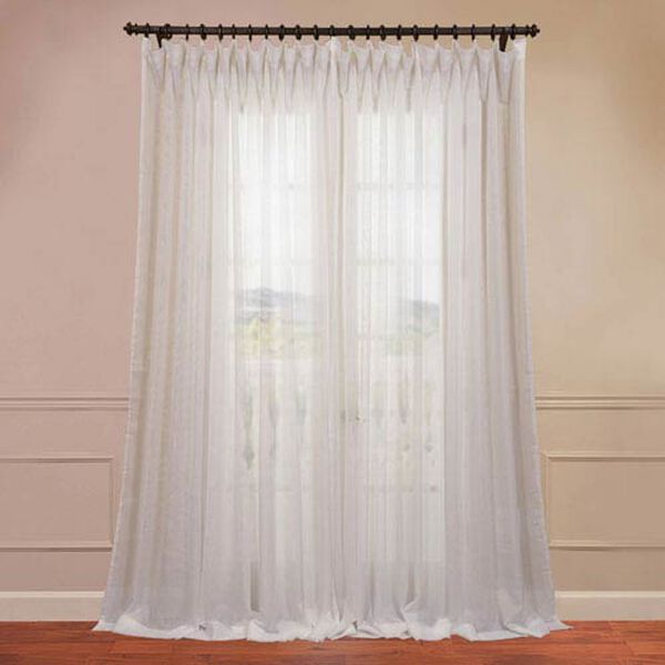Doublewide Solid Off White 100 x 108-Inch Sheer Curtain, image 1