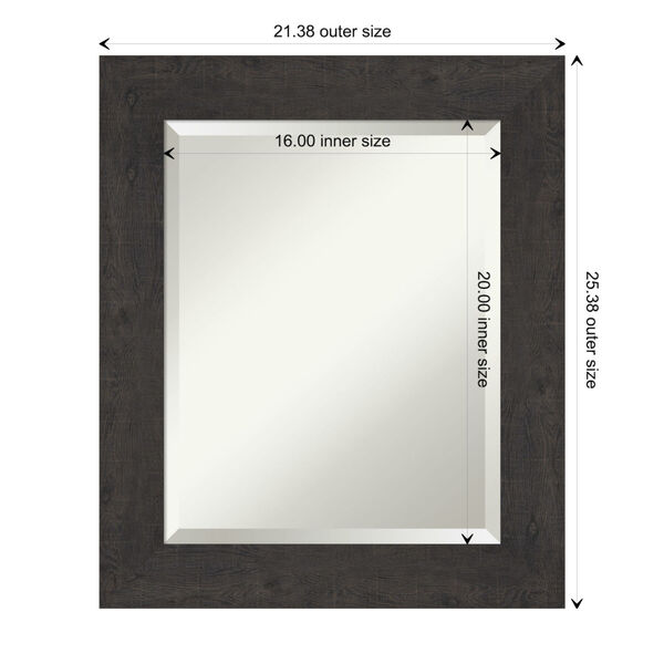 Espresso Frame 21W X 25H-Inch Bathroom Vanity Wall Mirror, image 6