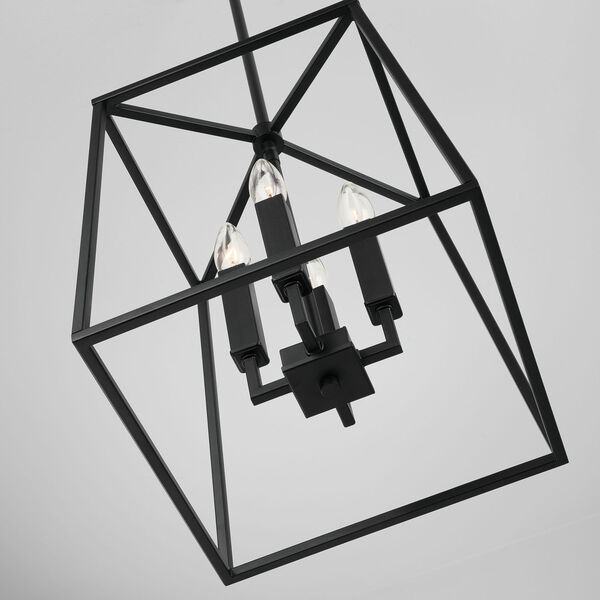 Thea Matte Black Four-Light Foyer Pendant, image 3