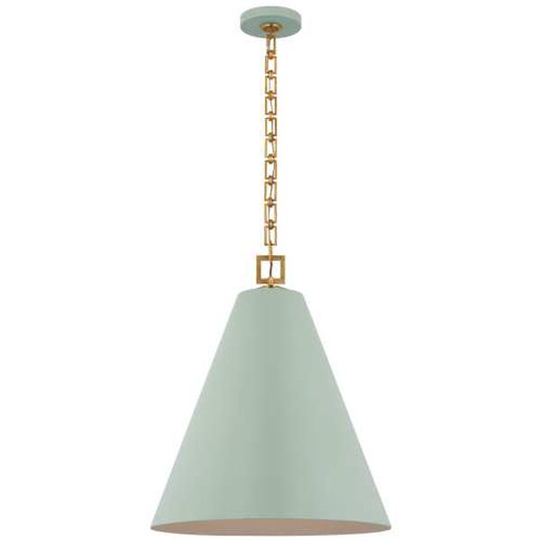 Theo Pale Blue and Gold 21-Inch One-Light Pendant by Julie Neill, image 1