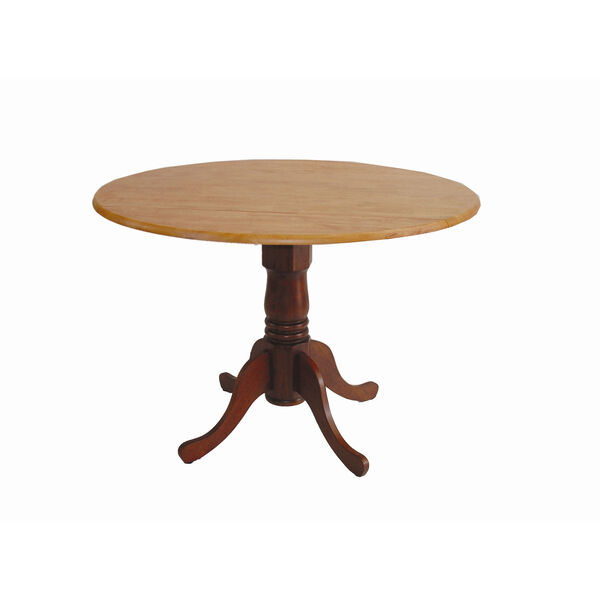 Cinnamon/ Espresso 42-Inch Round Drop Leaf Table, image 1