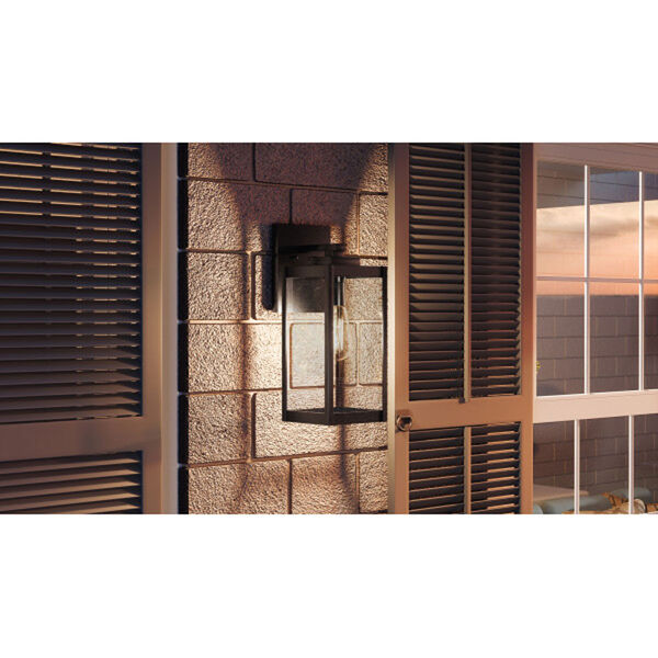 Pax Black 14-Inch One-Light Outdoor Wall Lantern with Beveled Glass, image 3
