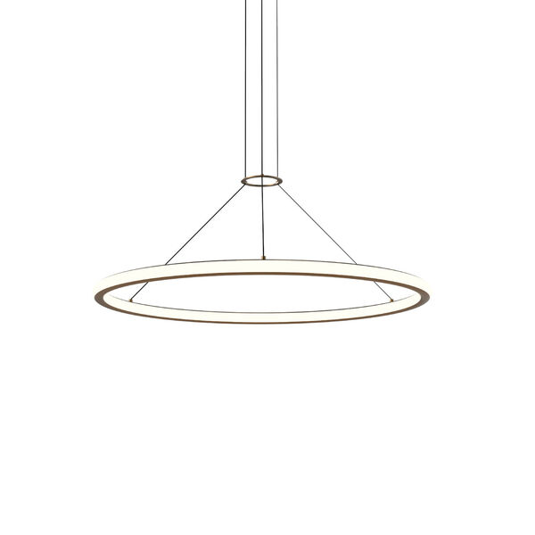 Luna Painted Brass 36-Inch Two-Light Round 3500K LED Pendant, image 1
