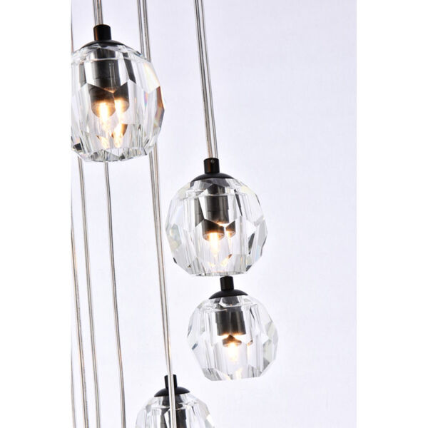 Eren Black 20-Inch 18-Light Pendant with Royal Cut Clear Crystal, image 5
