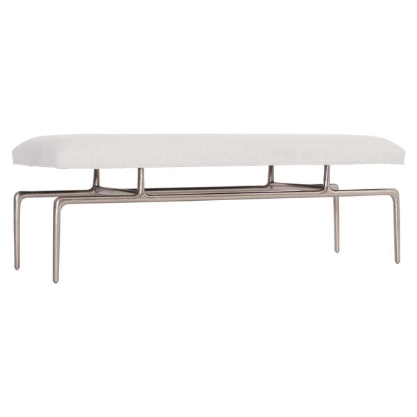 Solaria White and Brass Bench, image 1