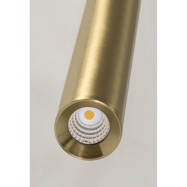 Eli Antique Brass Four-Light Integrated LED Linear Mini Pendant, image 5