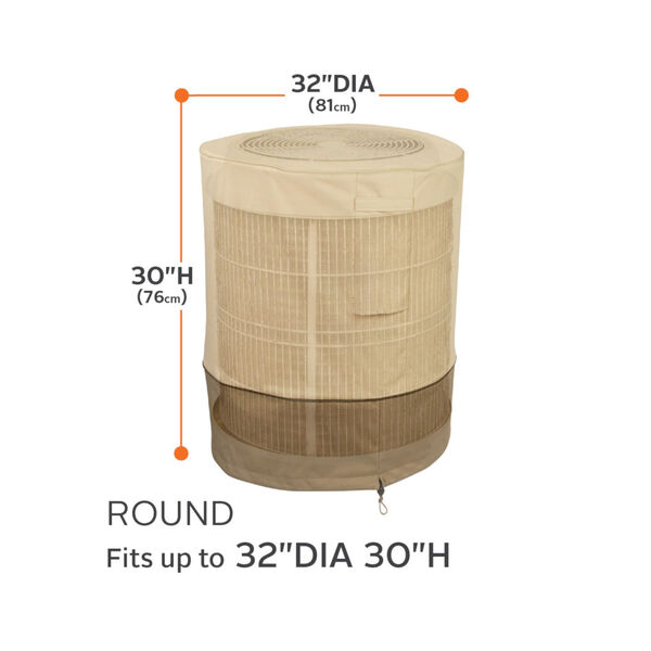 Ash Beige and Brown Round Air Conditioner Cover, image 4