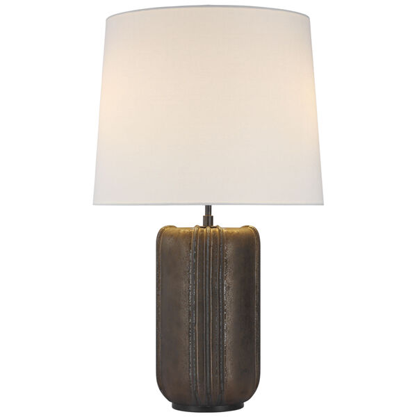 Minx Large Table Lamp in Crystal Bronze with Linen Shade by Thomas O'Brien, image 1