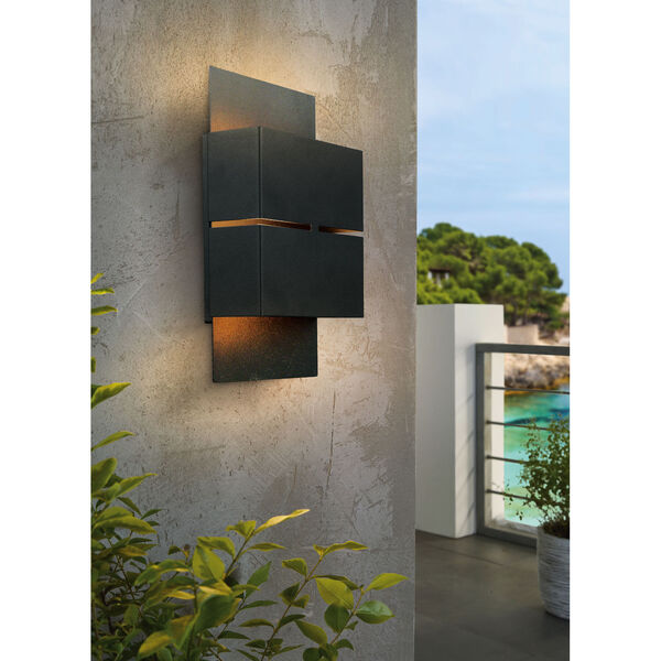 Kibea Matte Black Two-Light LED Outdoor Wall Sconce, image 2