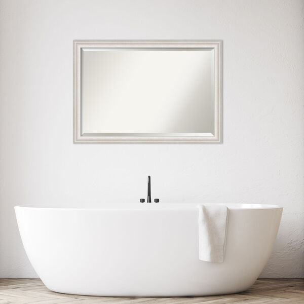Trio White and Silver 40W X 28H-Inch Bathroom Vanity Wall Mirror, image 3