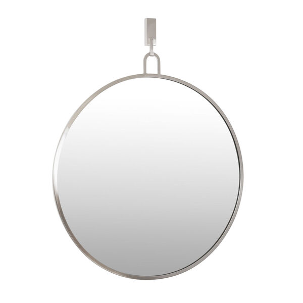 Stopwatch Brushed Nickel Round Accent Mirror, image 2