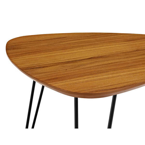 Hairpin Leg Wood Nesting Coffee Table Set - Walnut, image 4