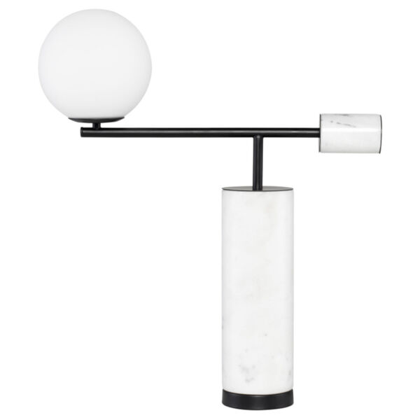 Justine White and Black Marble One-Light Table Lamp, image 2