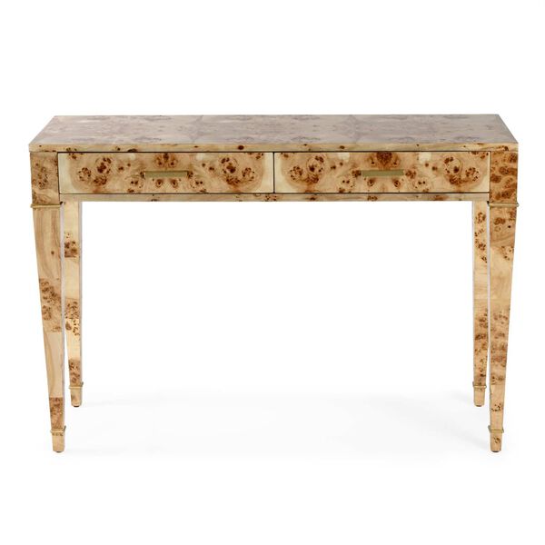 Kai Light Burl Two Drawer Wood Console Table, image 4