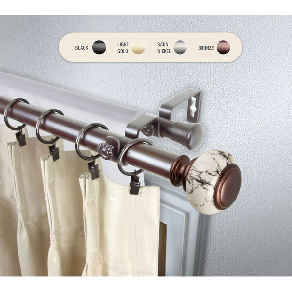 Kelly Bronze 28-48 Inch Double Curtain Rod, image 1