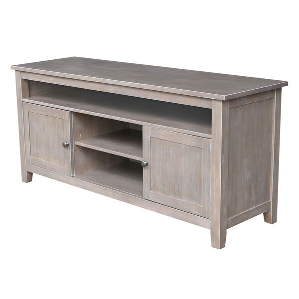 Gray Wash and Taupe 57-Inch TV Stand with Two Door, image 1