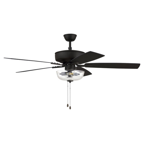 Pro Plus Espresso 52-Inch Two-Light Ceiling Fan with Clear Glass Bowl Shade, image 1