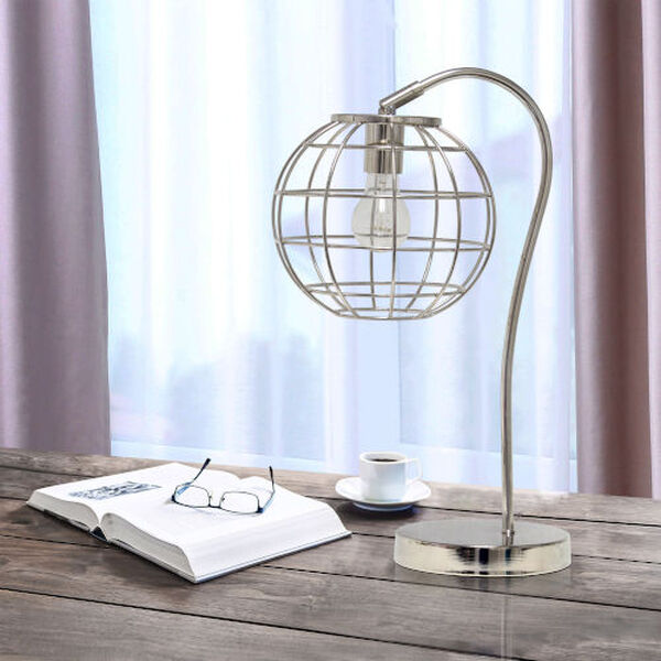 Wired Chrome One-Light Cage Table Lamp, image 4