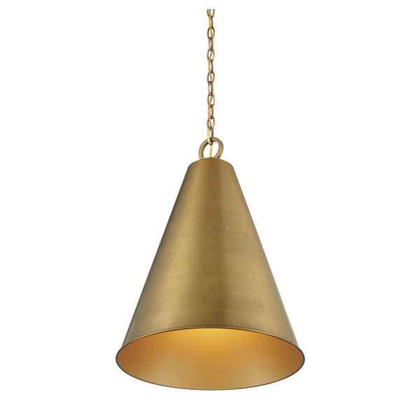 Kate Natural Brass One-Light Pendant, image 4