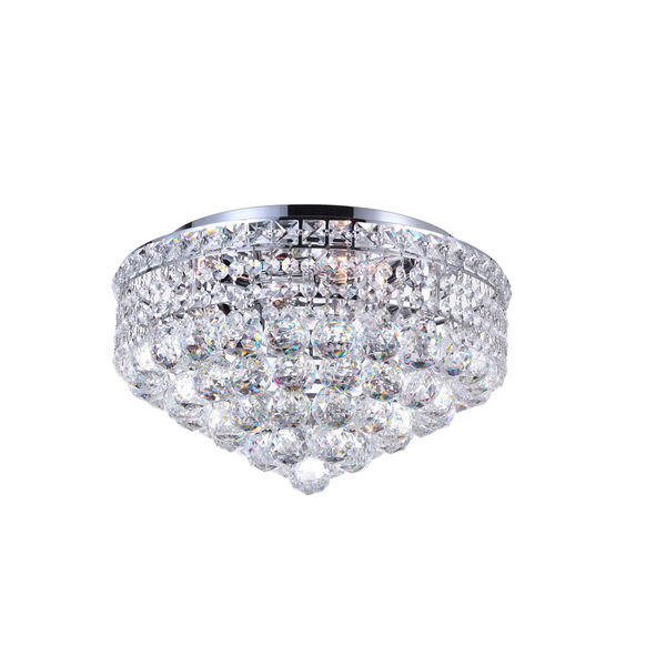 Luminous Chrome Five-Light Flush Mount with K9 Clear Crystal, image 1