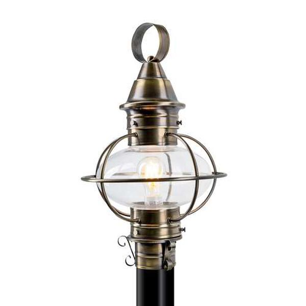 American Onion Antique Brass One-Light Outdoor Post Lantern, image 1