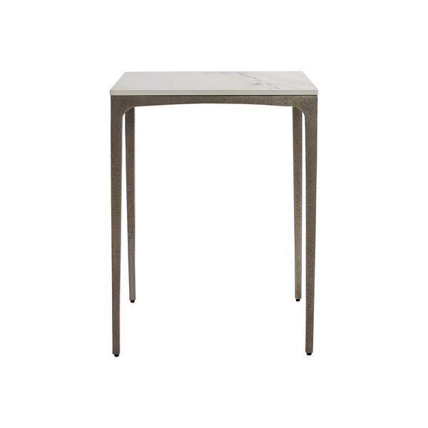 Caprera White Shell and Textured Graphite Outdoor Side Table, image 1