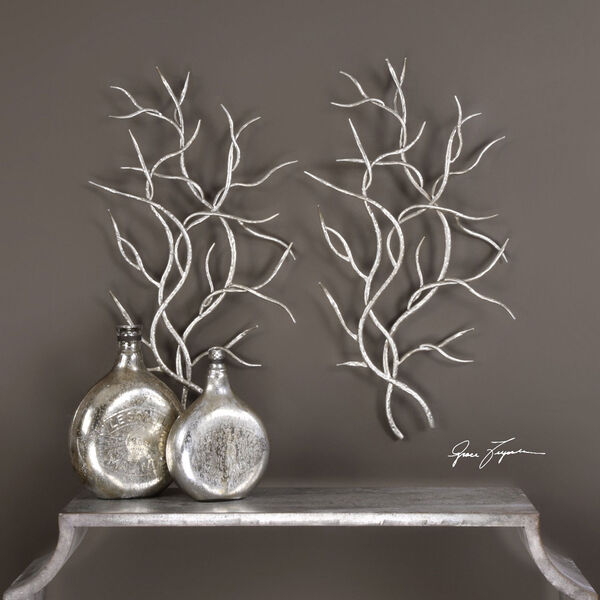 Silver Branches Wall Art, Set of 2, image 2