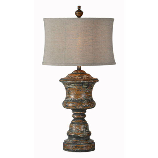 Iris Medium Brown with Gray Distressed One-Light Table Lamp, image 1