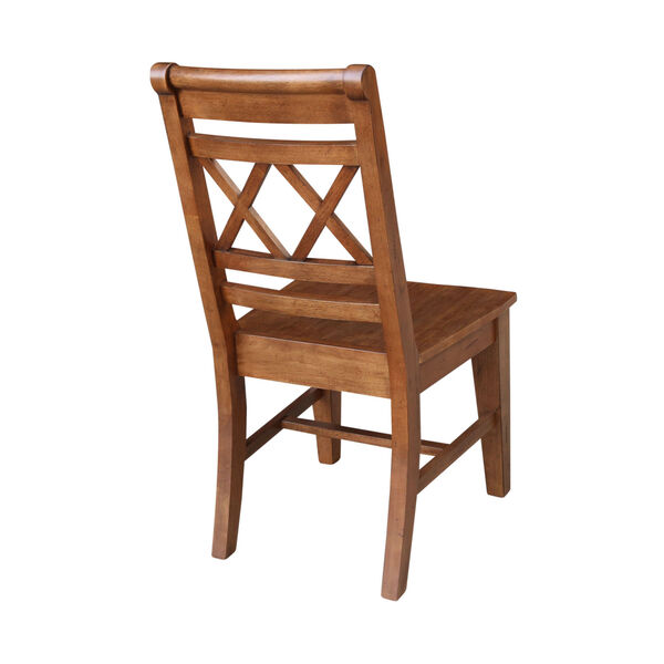 Distressed Oak Double X-Back Chair, Set of 2, image 3