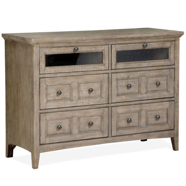 Paxton Place Dove Tail Grey Wood Media Chest, image 1