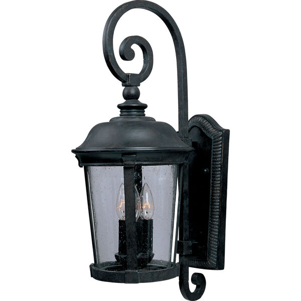 Dover Bronze Three-Light Outdoor Wall Mount with Seedy Glass, image 1