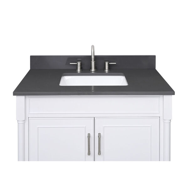 Lotte Radianz Ural Gray 37-Inch Vanity Top with Rectangular Sink, image 4