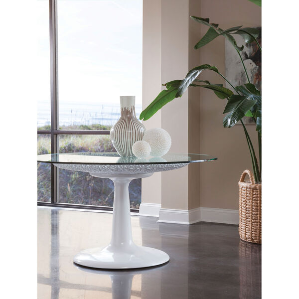 Signature Designs White Seascape Dining Table With Glass Top, image 2