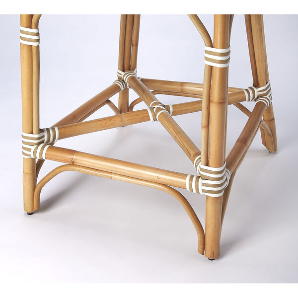 Solstice White and Tan Rattan Counter Stool, image 5