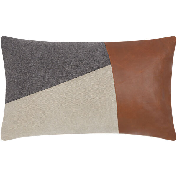 Branson Dark Brown, Taupe and Charcoal 12-Inch Pillow, image 1