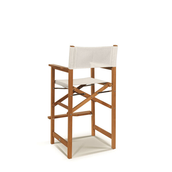 Director Natural Sand Teak White Outdoor Counter Height Stool, image 2