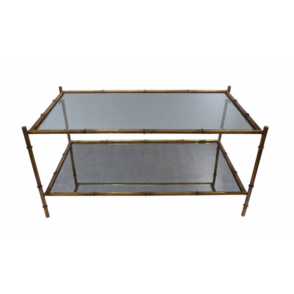 Antique Gold Two-Tier Coffee Table, image 1
