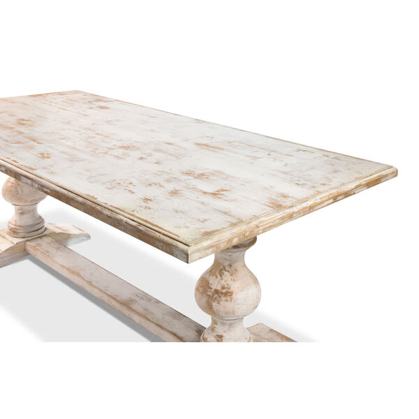 White Lioniso Trestle Dining Table, image 4