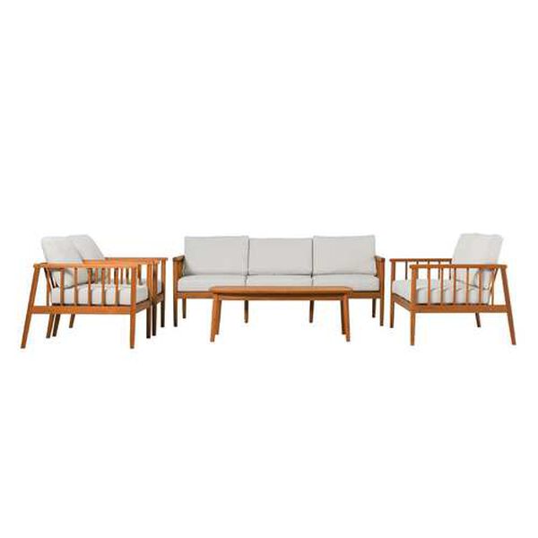 Circa Brown Five-Piece Outdoor Spindle Chat Set, image 2