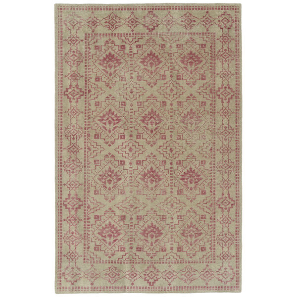 Knotted Earth Pink and Cream Area Rug, image 1