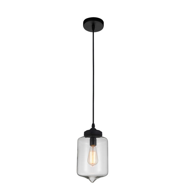 Black and Clear One-Light 11-Inch Mini Pendant, image 1